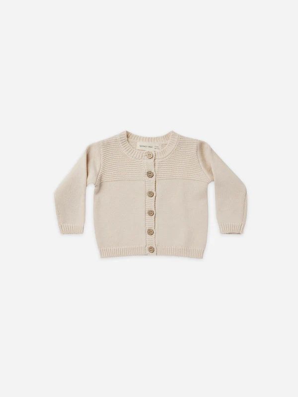 knit cardigan | natural | Quincy Mae