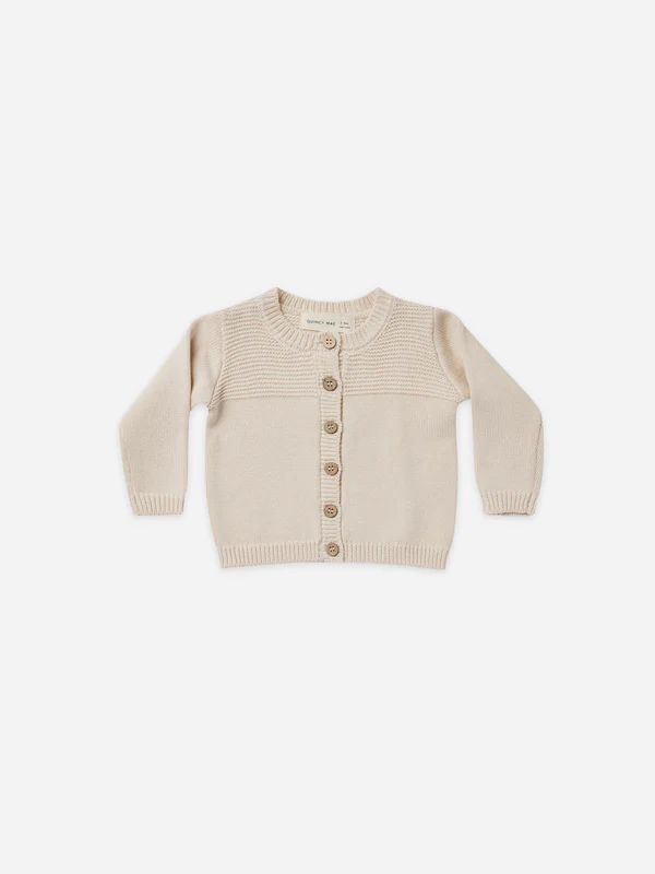 knit cardigan | natural | Quincy Mae