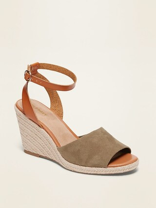 Faux-Suede Espadrille Wedge Sandals for Women | Old Navy (US)