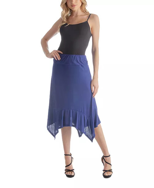 Solid Color Knee Length Elastic Waist Handkerchief Skirt | Macy's