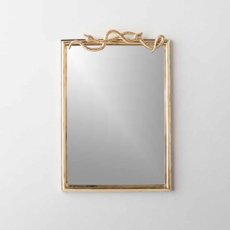 Viper Polished Brass Rectangular Wall Mirror 20"x28" | CB2 | CB2