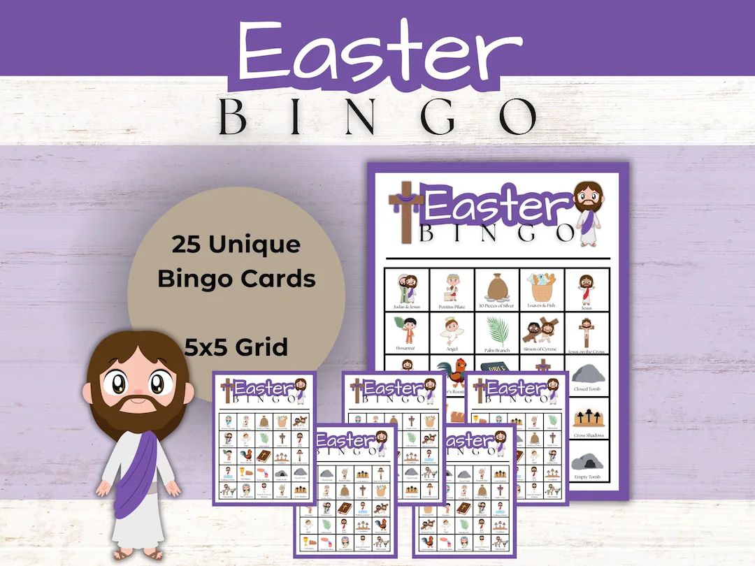 Easter Bingo Easter Printable Bingo Religious Easter Bingo Christian Bingo Bible Bingo Printable ... | Etsy (US)