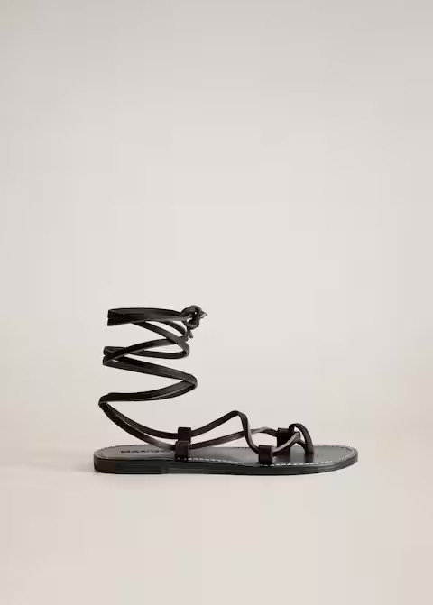Riemensandalen aus Leder | MANGO (DE)