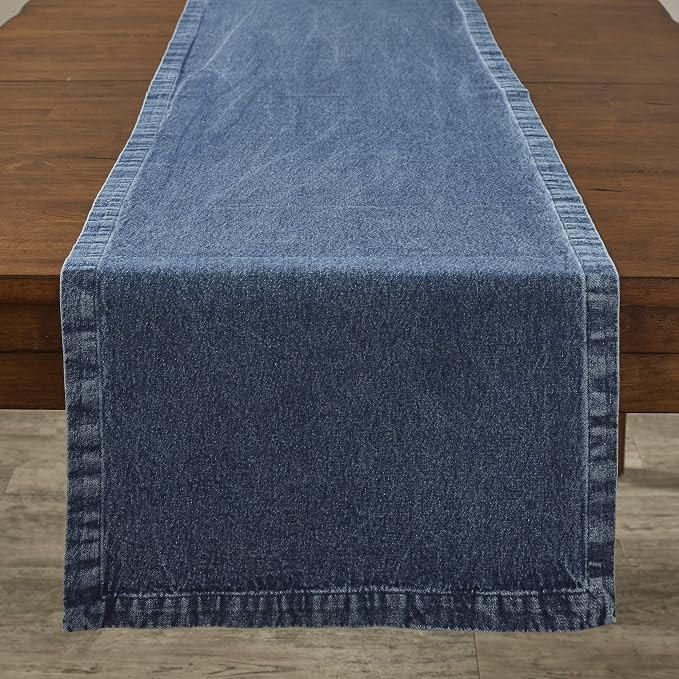 Denim Table Runner - 72" L - Blue | Amazon (US)