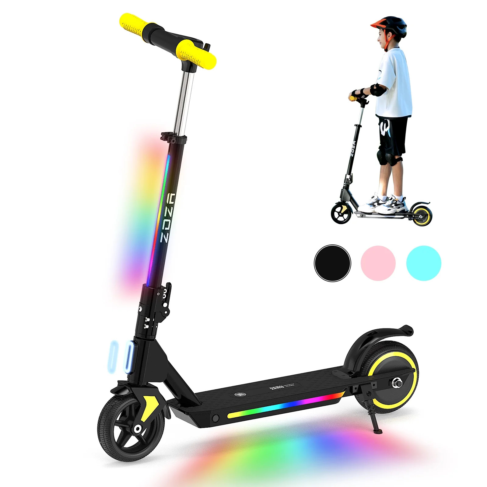 ZDZA Electric Scooter for Kids Ages 6-14, 10mph, 6mi Range 130W Escooter for Kids with LED Light,... | Walmart (US)