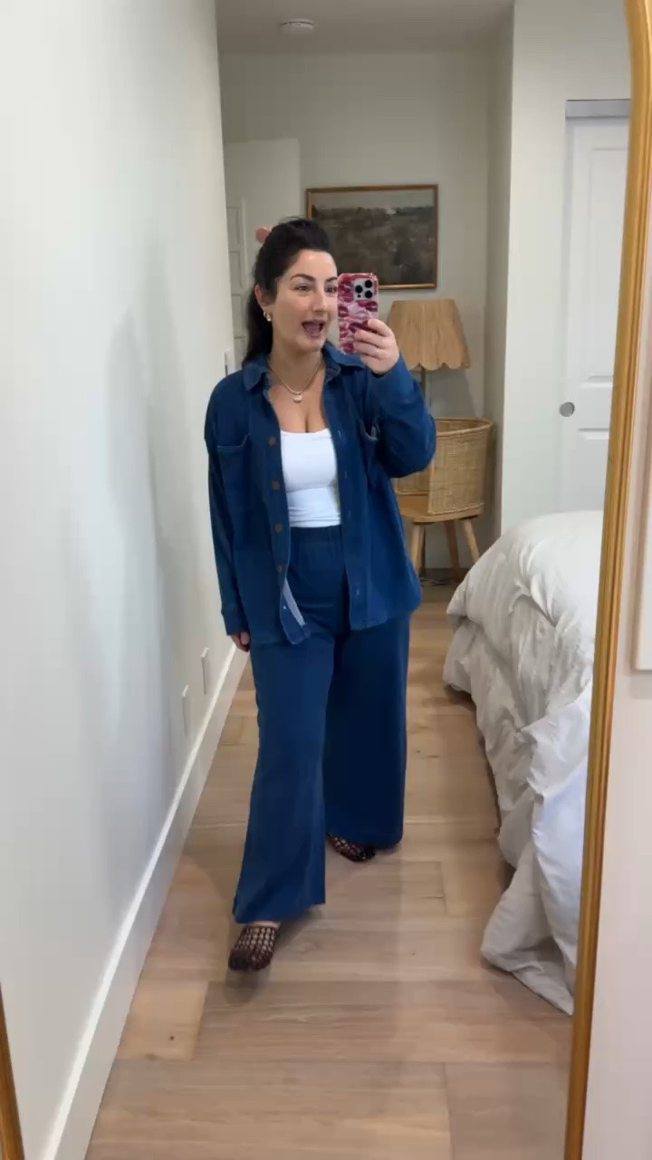 OOTD! Matching set that feels like sweats but looks like denim! 

Top size xs 
Pants size small

5’0” 140lbs 
Petite friendly

#LTKPetite #LTKootd #LTKdayinmylife