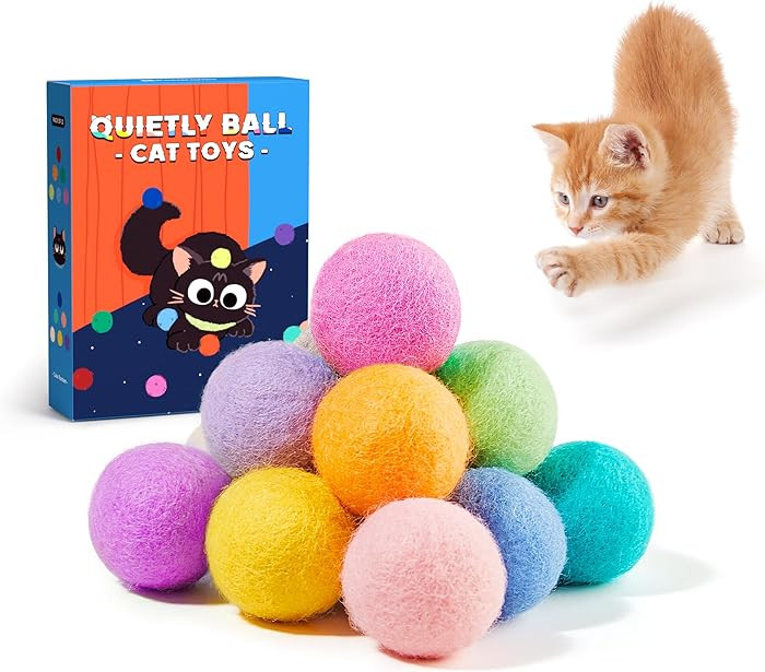Potaroma Felt Cat Ball Toys, Cat Kicker Exercise Toys, Kitty Kitten Toys, 1.6 Inches
        12 P... | Amazon (US)