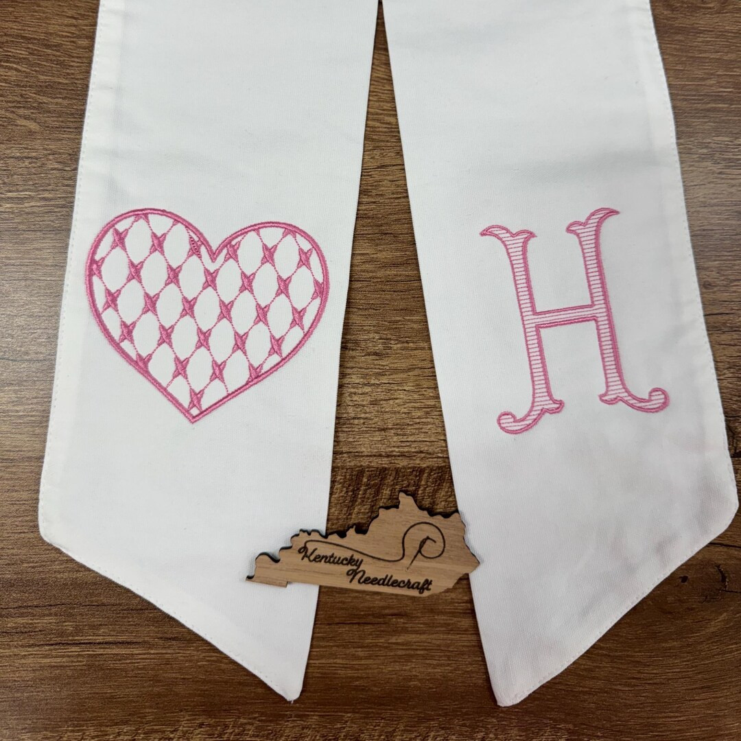 Chic Heart Valentines Day Monogram Initial Wreath Sash | SHIPS FAST | Southern Home Decor | Embro... | Etsy (US)