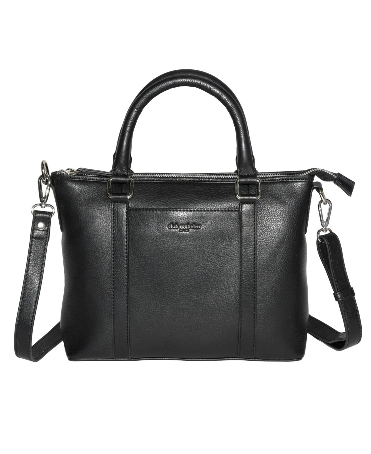 Club Rochelier Leather Crossbody Bag with Top Handles - Black | Macy's