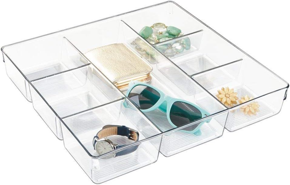 iDesign Linus Plastic Divided Drawer Organizer, Storage Container for Vanity, Bathroom, Kitchen D... | Amazon (US)