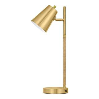 Hampton Bay 21 in. Brushed Gold Task and Reading Desk Lamp with USB Port 24266-000 - The Home Dep... | The Home Depot