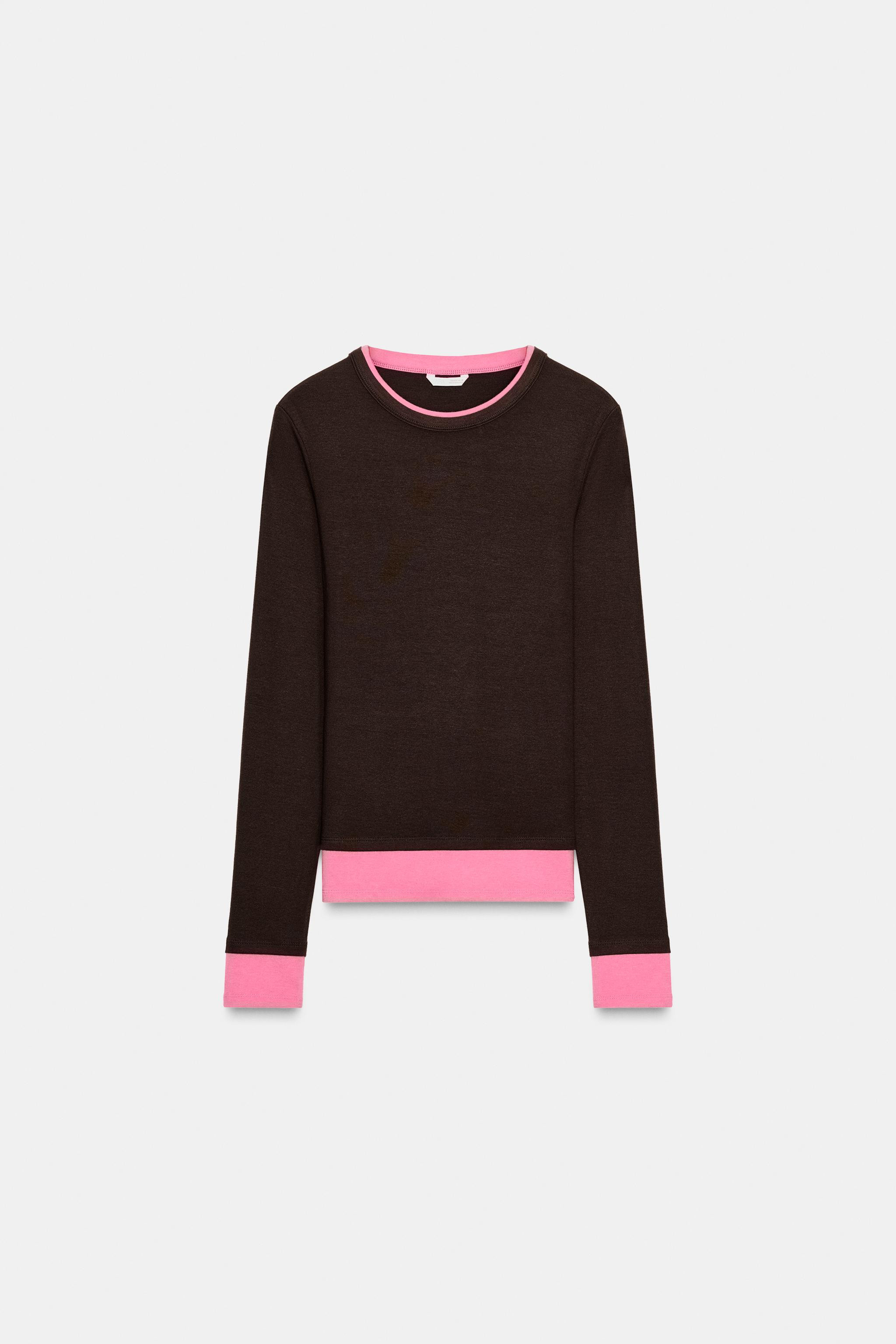 DOUBLE CONTRAST T-SHIRT | Zara US