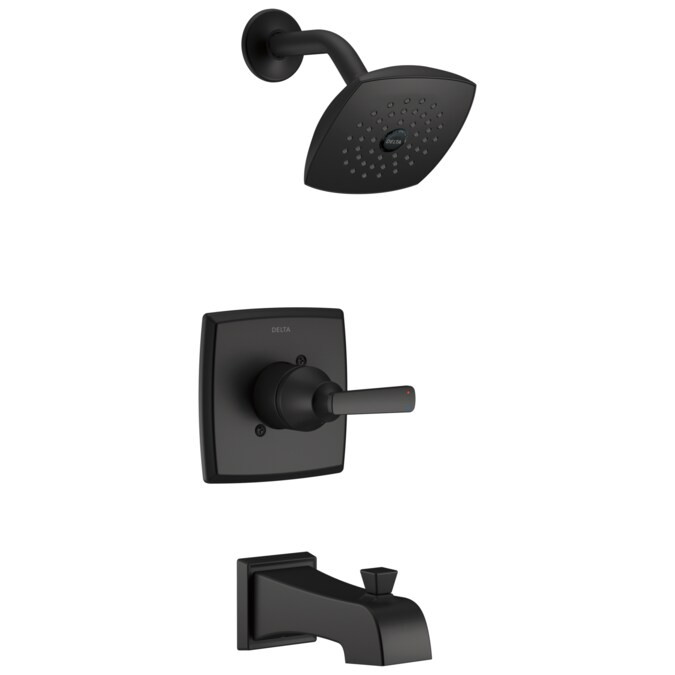 Delta Ashlyn Matte Black 1-handle Single Function Round Bathtub and Shower Faucet | Lowe's