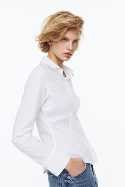 Fitted Poplin Shirt | H&M (US + CA)
