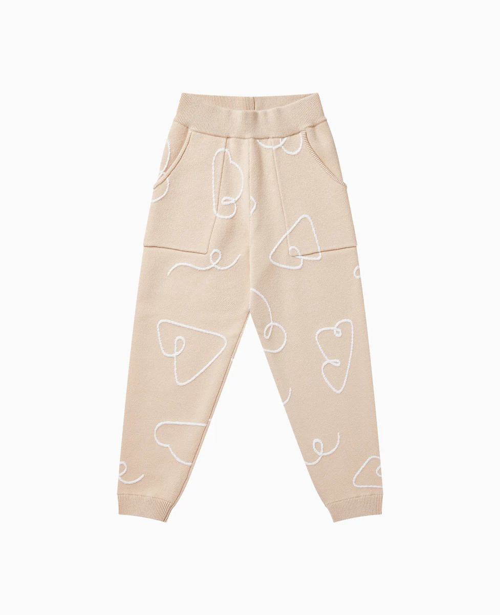 Cotton Jacquard Knit Jogger - Dune | Petite Revery