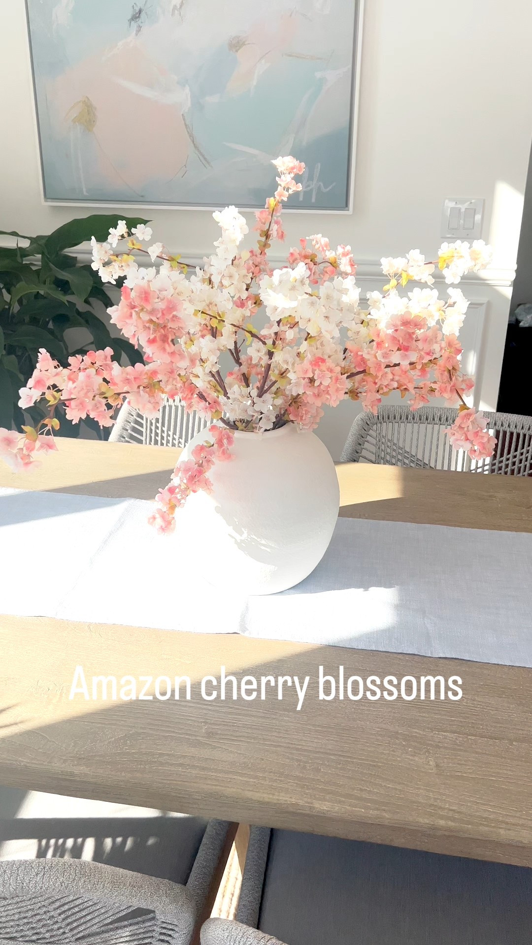 Added these cherry blossoms to my dining table this week and I love how cheery they make our space feel, despite all the snow outside! A reminder that spring will eventually arrive! 🙂
-
coastal home decor, spring home decor, spring stems, spring florals, pink cherry blossoms, white cherry blossoms, amazon flowers, faux flowers, white vases, dining room decor, pottery barn dining table, toscana dining table, light wood dining table, dining table centerpiece

#LTKHome #LTKSeasonal #LTKSaleAlert