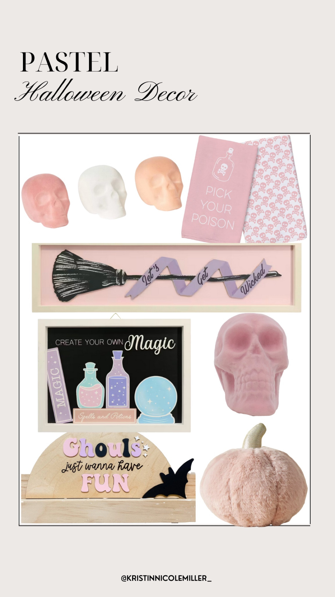 Pastel Halloween decor, skulls, tea towels, hanging wall art, magic, broom, wooden sign, plush pumpkin pillow, pink, garland 

#LTKhome #LTKSeasonal #LTKunder100