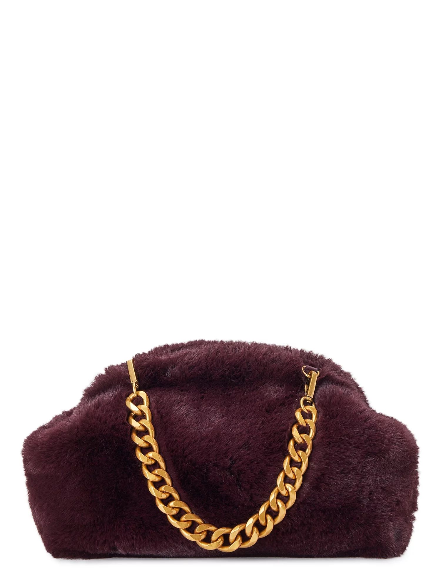 Scoop Women's Faux Fur Clutch with Chain Handle | Walmart (US)