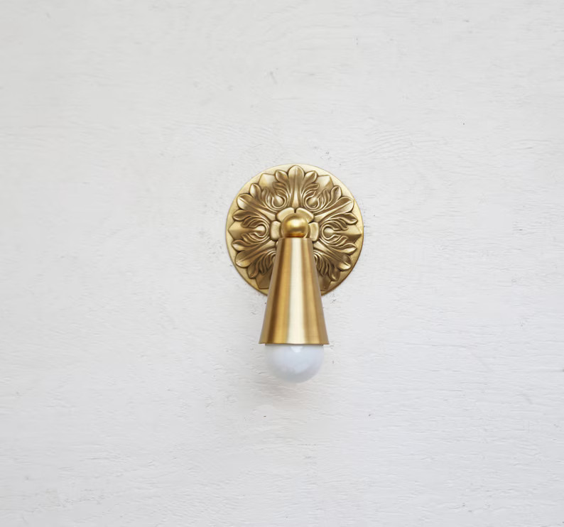 Polished and Buffed Solid Casting Brass Wall Sconce Light /ceiling Flush Mount Light - Etsy | Etsy (US)