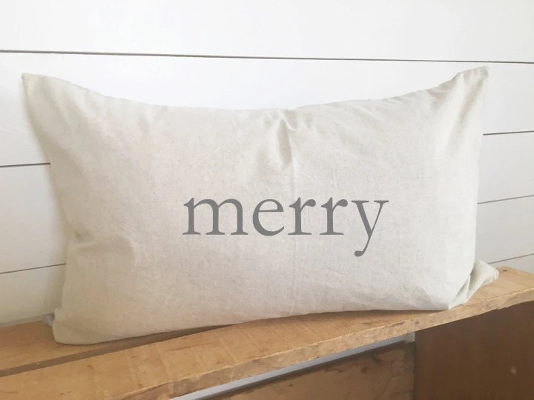 Merry Kidney Pillow  Christmas Cover 16 x 26 // Christmas / Christmas Pillow / Accent Pillow / Th... | Etsy (US)