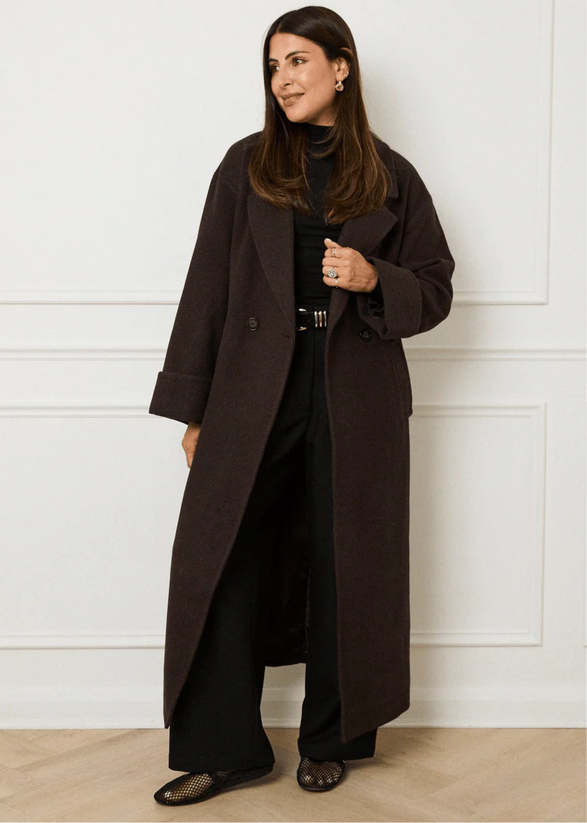 RELAXED WOOL BLEND COAT - BROWN | WAT The Brand