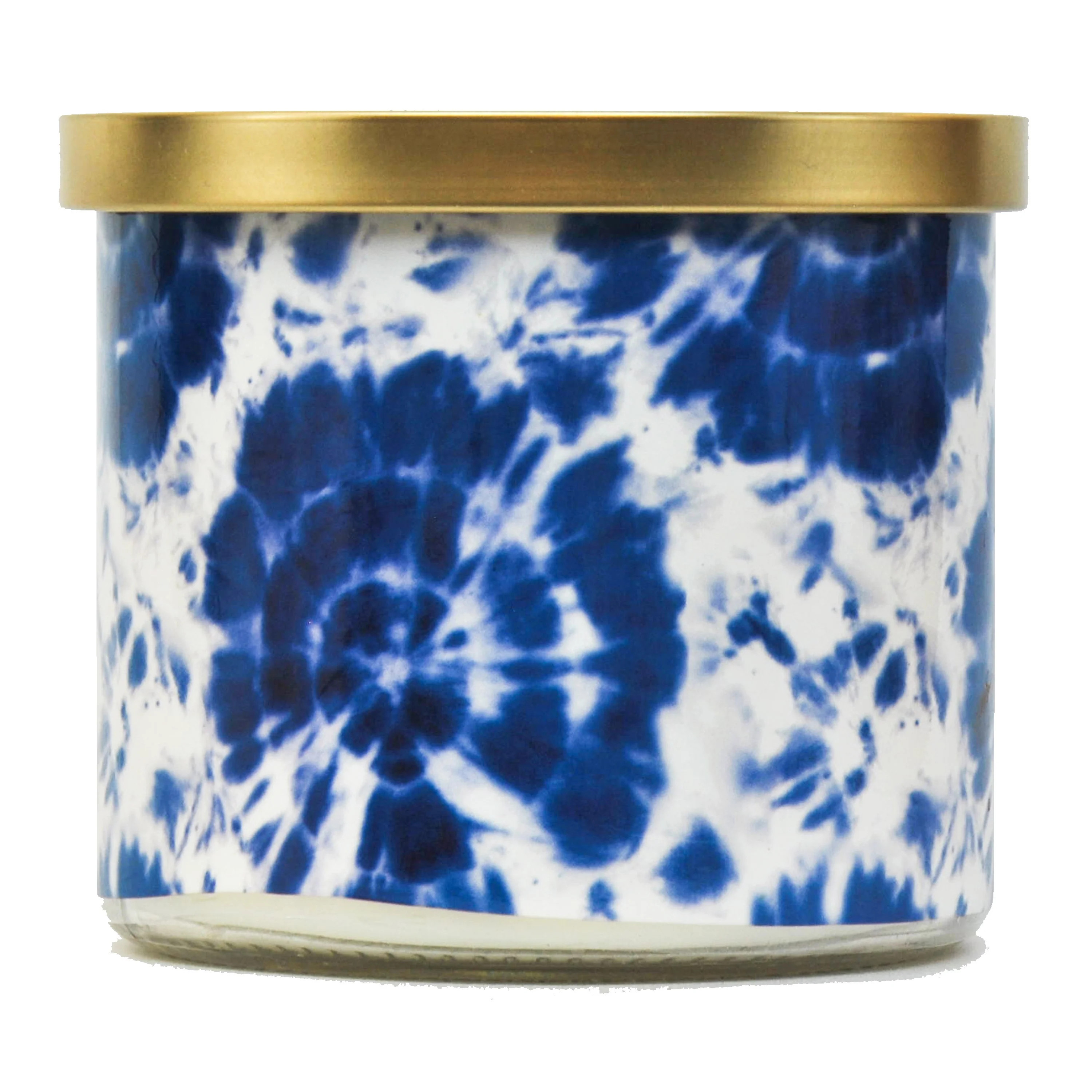 Mainstays Outdoor Citronella 3-wick Candle With a Blue Tie Dye Wrap, 14 ounce | Walmart (US)
