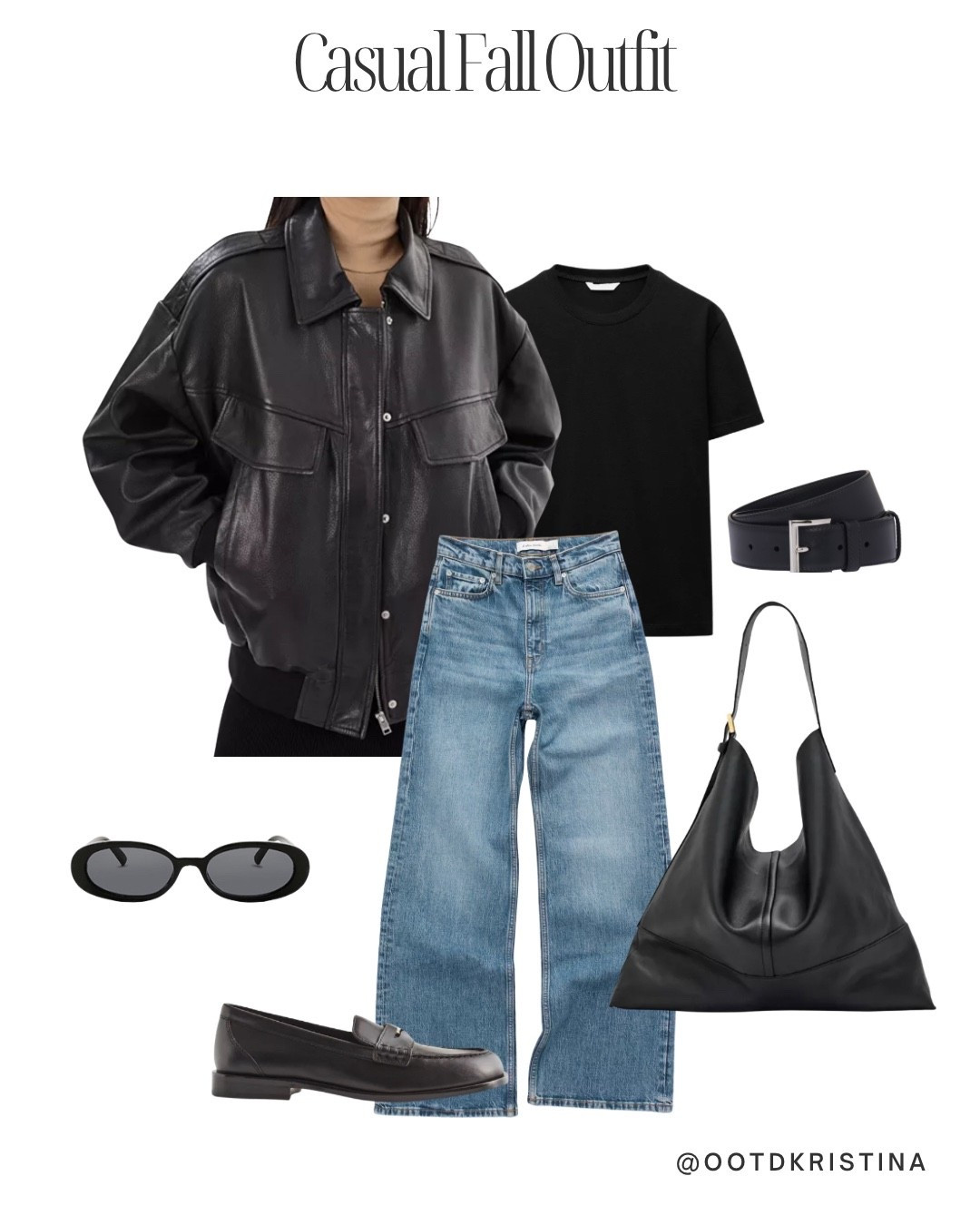 Casual fall outfit 
#bomber #falloutfit #jeas #wideleg #casualoutfit #loafers #styleinspo 

#LTKFindsUnder50 #LTKFindsUnder100 #LTKFallSale