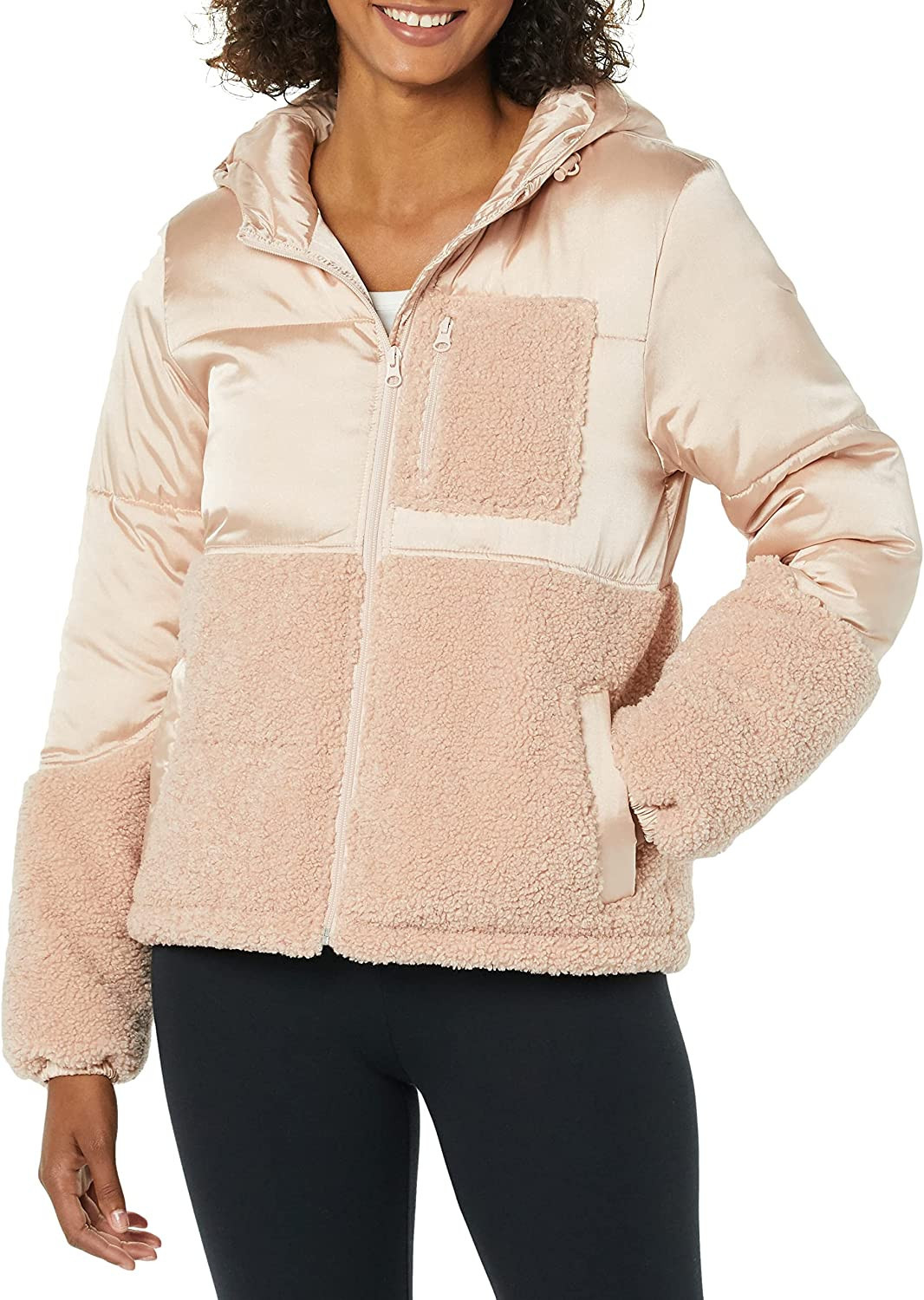 Amazon Essentials Women's Sherpa Puffer Jacket | Amazon (US)