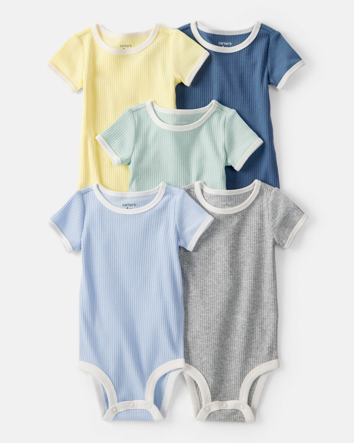 Baby 5-Pack Multipack Bodysuits - Blue/Yellow/Green | Carter's Inc