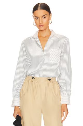 Rag & Bone Maxine Button Down Shirt in Blue Stripe from Revolve.com | Revolve Clothing (Global)