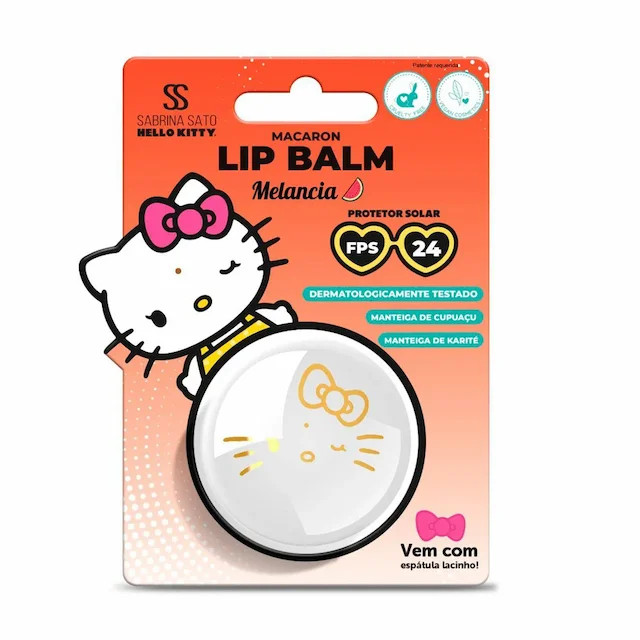 Lip Balm Macaron Sabrina Sato x Hello Kitty Melancia FPS 24 8g | Drogasil BR