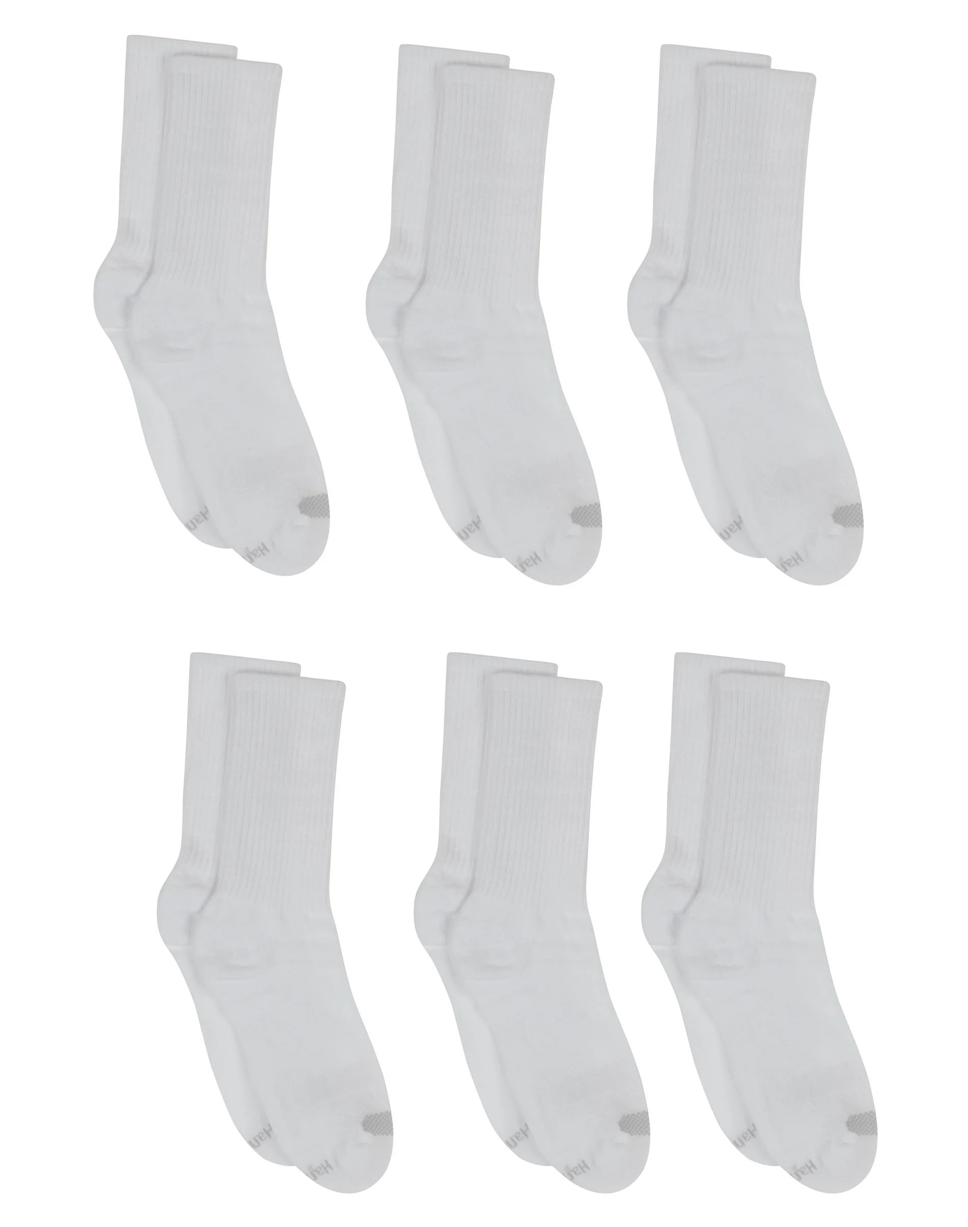Hanes Women's Breathable Cushioned Crew Socks, Comfort Toe Seam, Extended Sizes 8 - 12, 6-Pairs W... | Walmart (US)