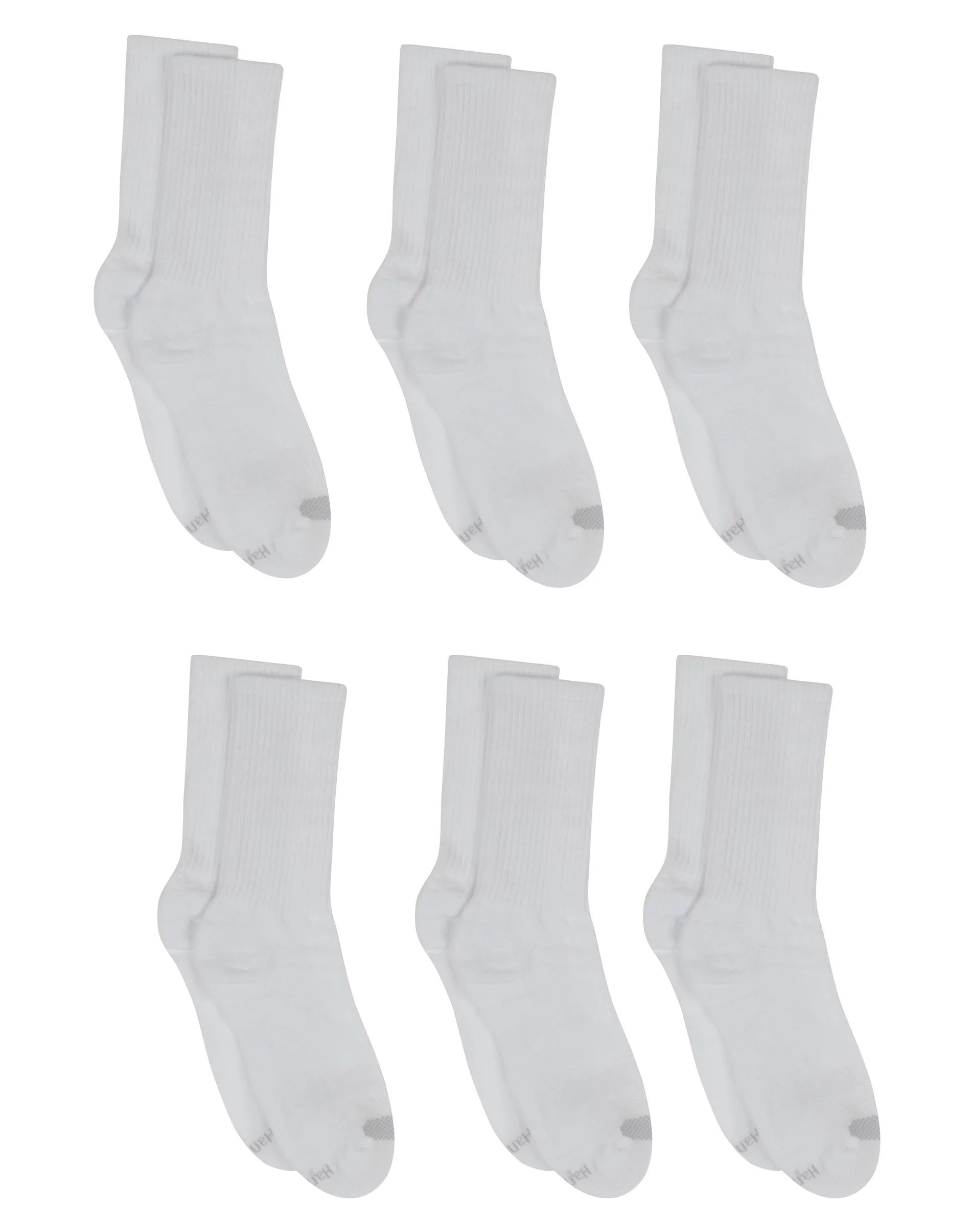 Hanes Women's Breathable Cushioned Crew Socks, Comfort Toe Seam, Extended Sizes 8 - 12, 6-Pairs W... | Walmart (US)