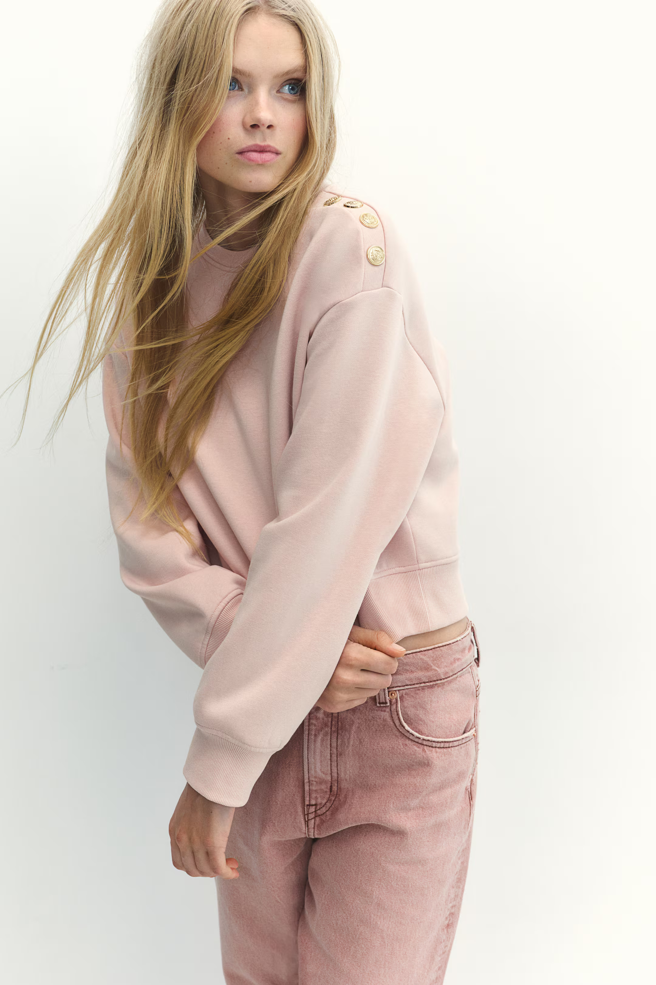 Button-Detail Sweatshirt | H&M (US + CA)