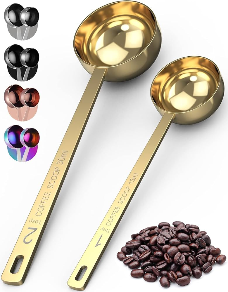 Orblue Premium Coffee Scoop Set - 1 Tbsp (15ml) & 2 Tbsp (30ml) Measuring Tablespoon - Stainless ... | Amazon (US)