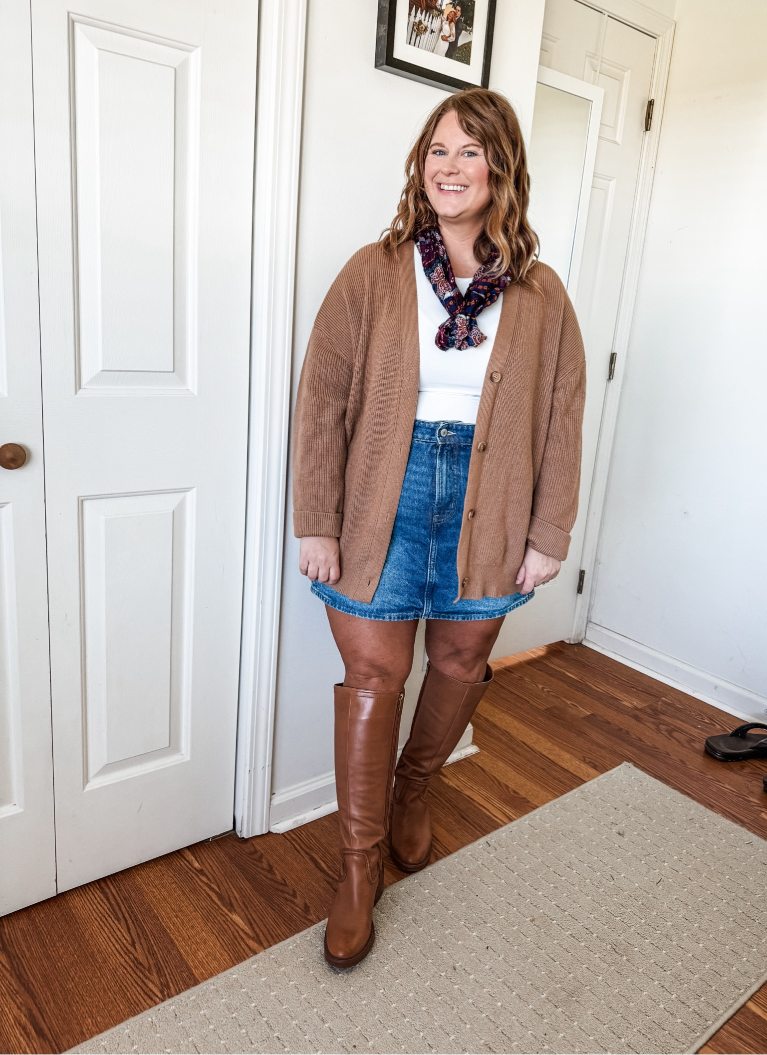 I’ve been loving a skirt and boots lately! And added a cardigan and a scarf for fun 

#LTKStyleTip #LTKMidsize #LTKFindsUnder50