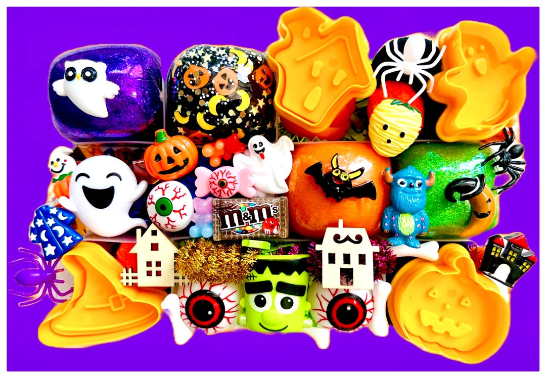 Halloween Play Dough Kit, Halloween Sensory Kit,halloween Basket Sensory Kit, Halloween Gifts for... | Etsy (US)