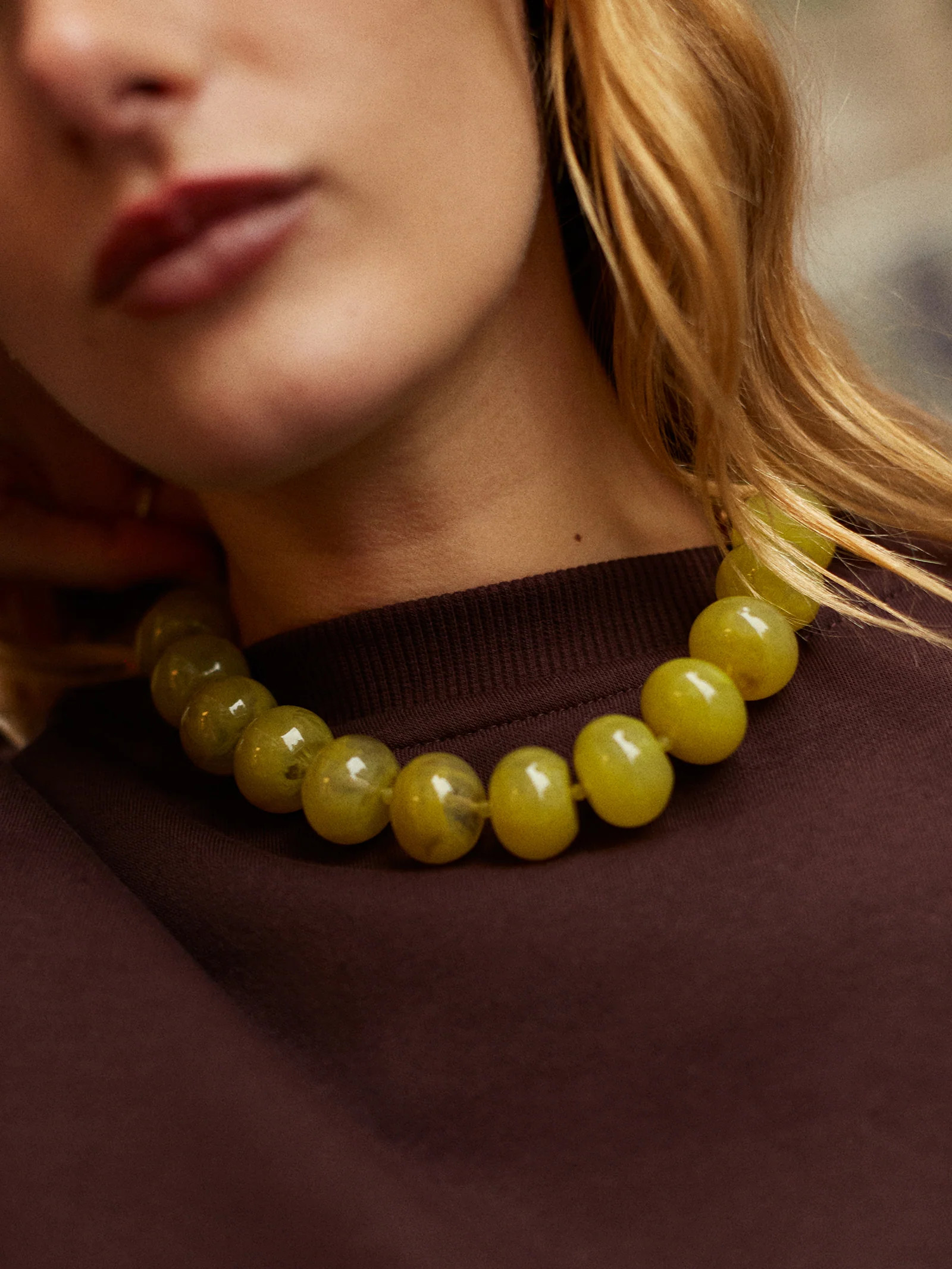 Joan Semi-Precious Necklace - Olive | BaubleBar