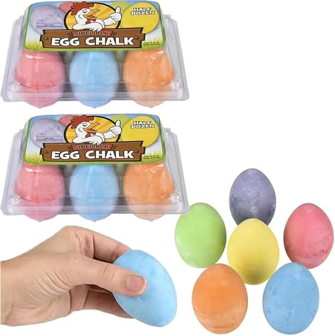 Easter Sidewalk Chalk Eggs for Kids, Easter Basket Stuffers Gifts Fillers, Perfect For Easter Egg... | Amazon (US)