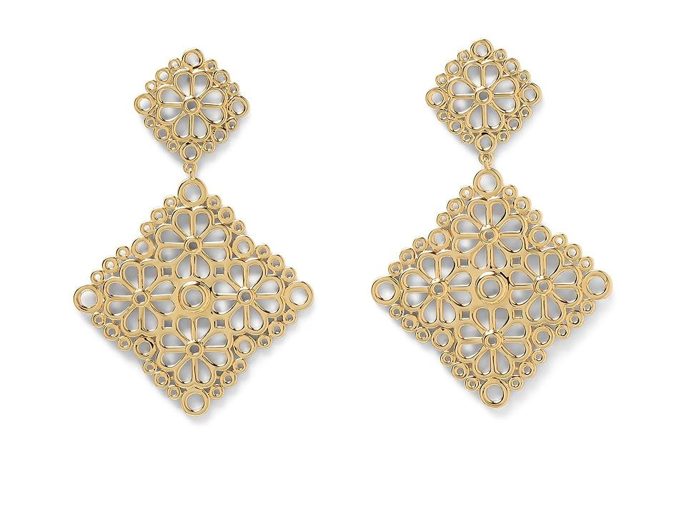 Kate Spade New York Spade Flower Lace Drop Women's Earrings Earring Gold, Cubic Zirconia | Zappos