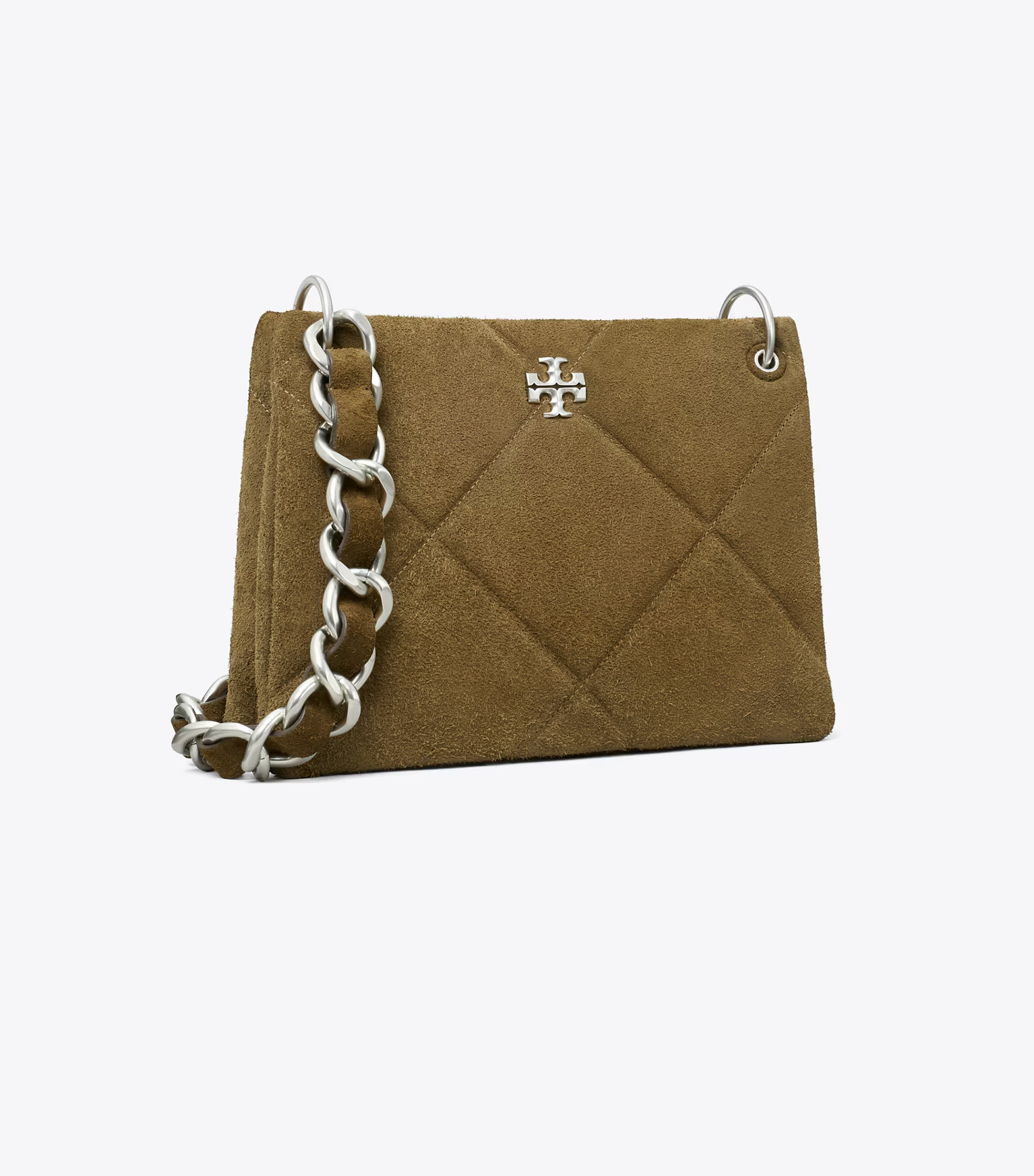 SMALL KIRA DIAMOND QUILT SUEDE SHOULDER BAG | Tory Burch (US)