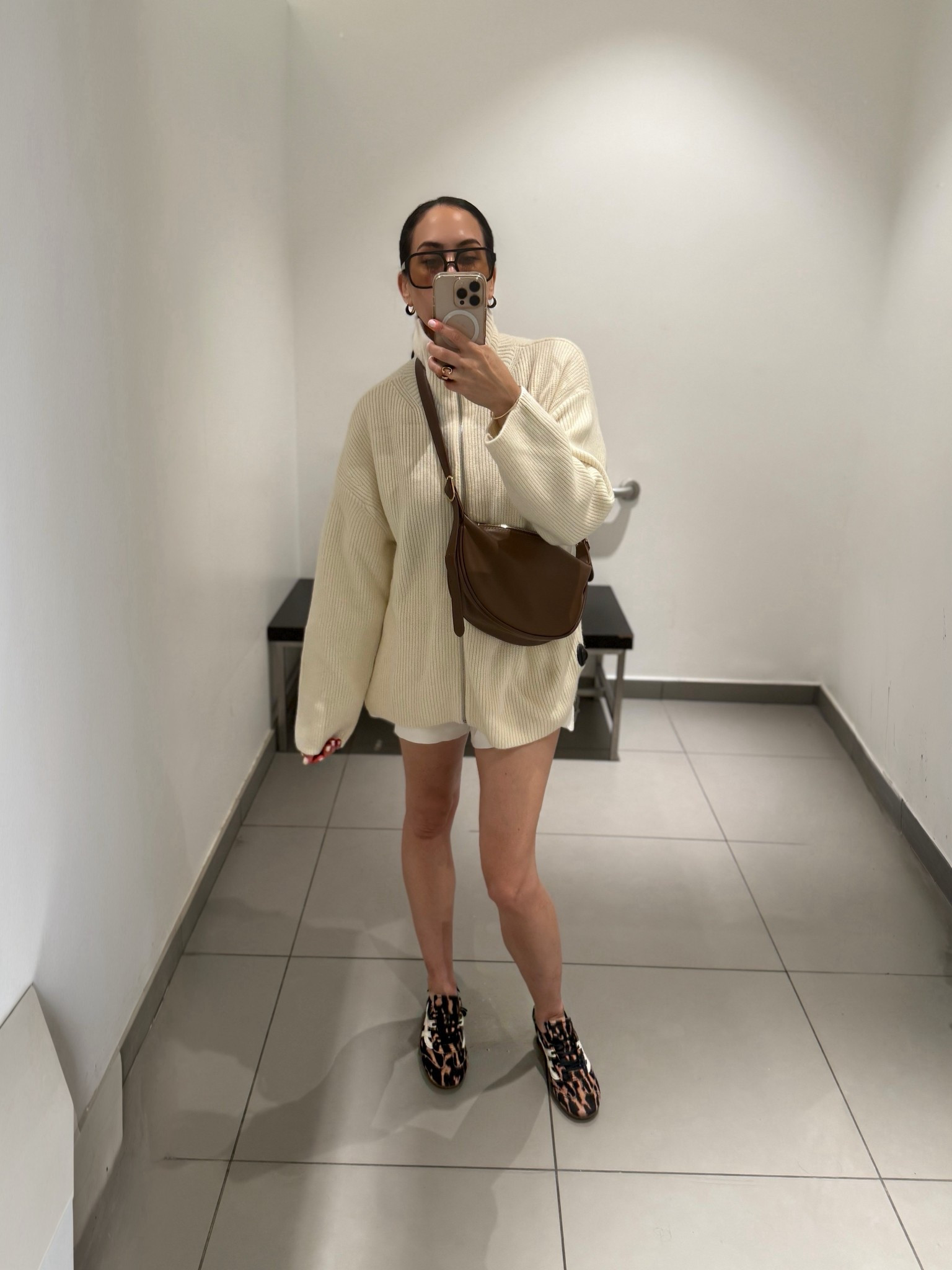 Animal print sneakers and high collar zip up sweater. Fall transition outfit. 

#LTKFallSale #LTKPetite #LTKNYFW