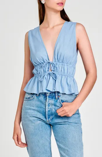 WAYF Nadine Deep V-Neck Sleeveless Top | Nordstrom | Nordstrom