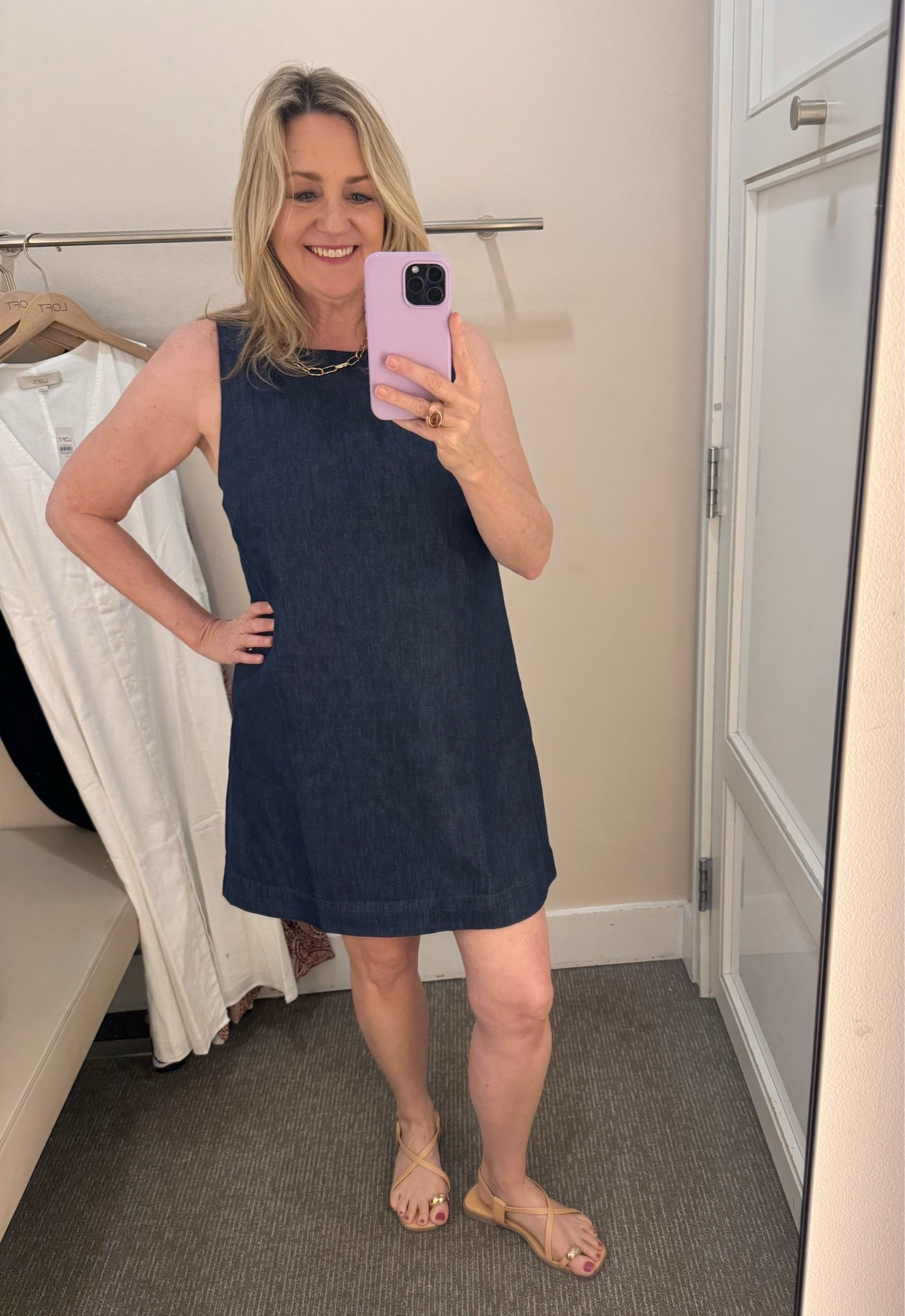 Cute chambray shift dress.  Summer dress on sale

#LTKootd #LTKSeasonal #LTKSaleAlert