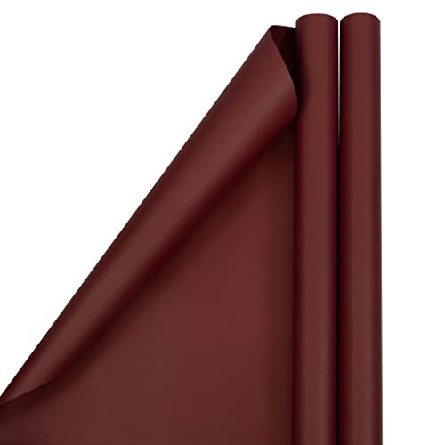 JAM Paper Gift Wrap - Matte Wrapping Paper - 50 Sq Ft Total (30 in x 10 Ft Each) - Matte Burgundy - 2 Rolls/Pack | Amazon (US)
