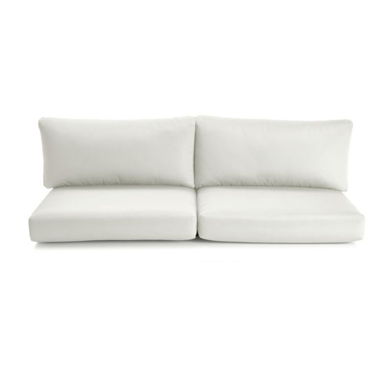 Abaco White Sand Sunbrella Outdoor Patio Sofa Cushions + Reviews | Crate & Barrel | Crate & Barrel