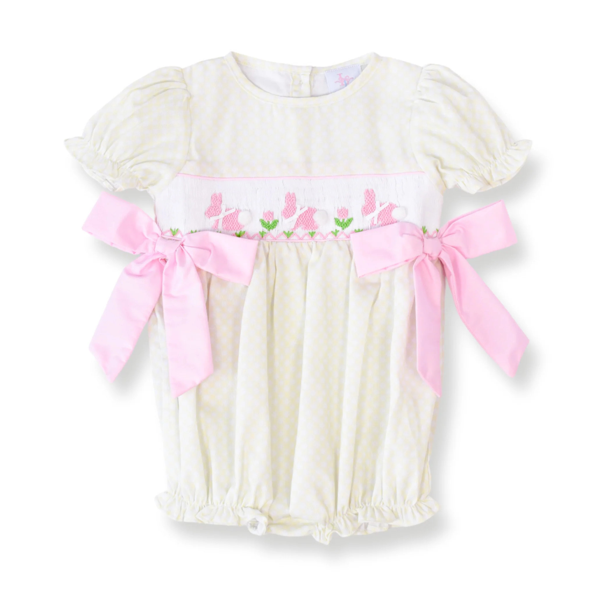 Goldie Easter Bunny Smocked Bubble | Lillie & Lilah