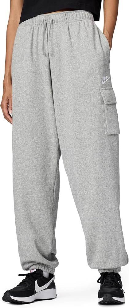 Amazon.com: Nike Women's Sportswear Club Fleece Mid-Rise Oversized Cargo Sweatpants, Dark Grey He... | Amazon (US)