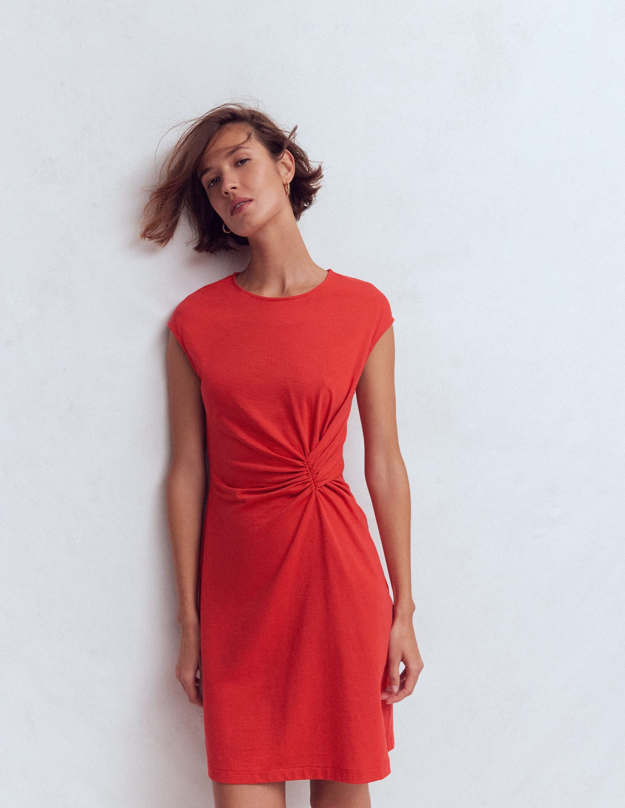 Delilah Twist Short Dress-Red Coral | Boden (US)