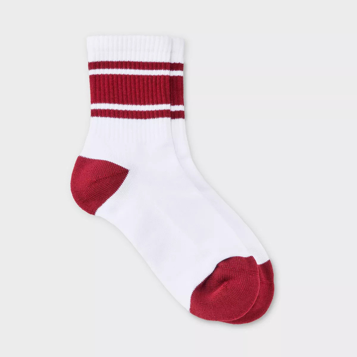 Women's Game Day Varsity Stripe Ribbed Cushioned Mid Crew Socks - Wild Fable™ | Target